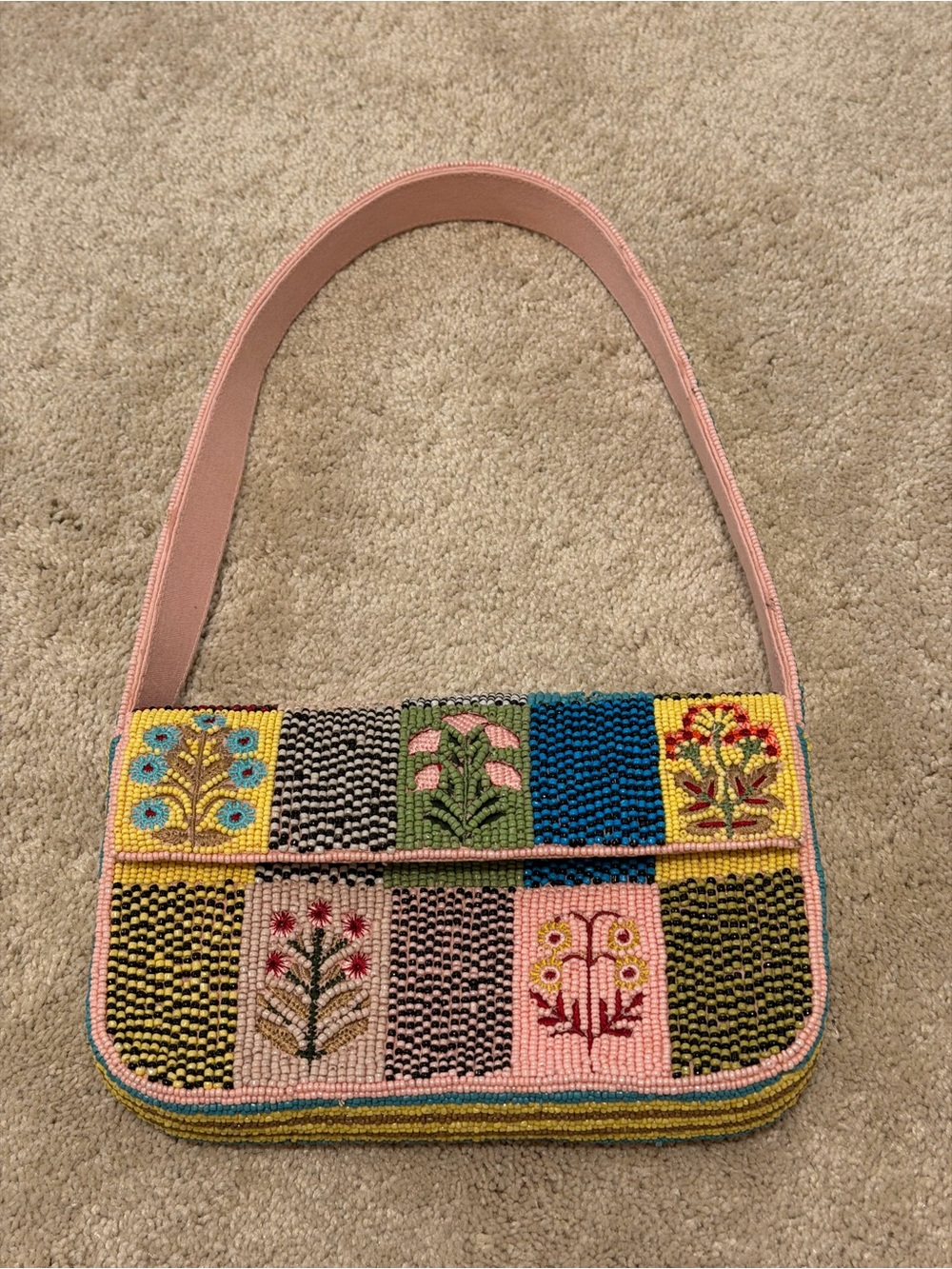 Fiona Beaded Patchwork Bag